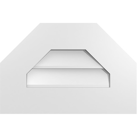 Ekena Millwork Octagonal Top Surface Mount PVC Gable Vent w/ 3-1/2"W x 1"P Standard Frame, 18"W x 12"H GVPOT18X1201SN